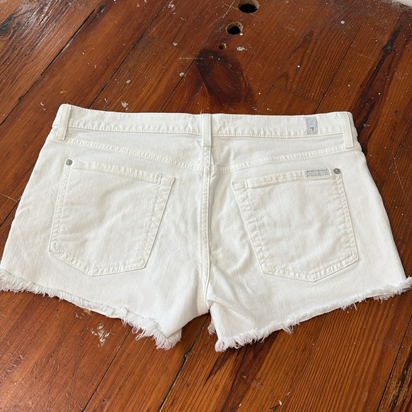 7 For All Mankind Denim Shorts White Jeans size 32 - Picture 7 of 7